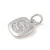 Rack Plating Brass Micro Pave CLear Cubic Zirconia Charms KK-E110-14P-S-2