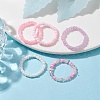 5Pcs 5 Color Glass Seed Beaded Stretch Finger Rings RJEW-JR00665-3