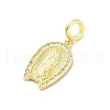 Brass Micro Pave Cubic Zirconia Virgin Mary European Dangle Charms KK-D325-27G-02-2