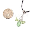 Angel Glass Sead Beaded Wing Pendant Necklaces NJEW-MZ00090-05-3