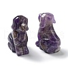 Natural Amethyst Carved Healing Dog Figurines DJEW-F025-01D-1