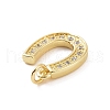 Brass Micro Pave Cubic Zirconia U Shape Charms KK-C012-24G-3