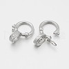 Rhodium Plated 925 Sterling Silver Micro Pave Cubic Zirconia Twister Clasps STER-M082-01B-2