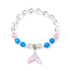 Synthetic Moonstone Beads Stretch Bracelets for Women BJEW-TA00600-2