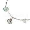 Natural Fluorite Chip Bead Chain Anklets AJEW-AN00671-03-3