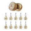20Pcs 10 Style Round Wood Locking Stitch Markers TOOL-WH0057-004-1