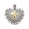 Brass Micro Pave Cubic Zirconia Pendants KK-C091-02B-PG-1