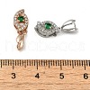 Rack Plating Brass Micro Pave Clear Cubic Zirconia Ice Pick Pinch Bails KK-K340-19-3