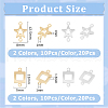 FIBLOOM 40Pcs 4 Styles Brass Connector Charms KK-FI0001-09-2