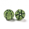 Watermelon Pattern Polymer Clay Rhinestone Round Beads RB-L029-02-3