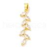 Rack Plating Brass Micro Pave Cubic Zirconia Pendants KK-F881-01G-1