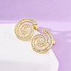 Brass Micro Pave Clear Cubic Zirconia Stud Earrings EJEW-H158-07A-G-3