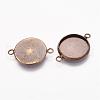 Brass Cabochon Connector Settings KK-B537-AB-2