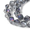 Electroplate Transparent Glass Beads Strands EGLA-I019-HR02-4