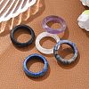 Natural Gemstone Plain Band Ring for Women RJEW-P044-01A-M-1