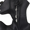 304 Stainless Steel Star & Moon Dangle Earrings EJEW-JE06394-2