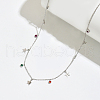 Vintage 925 Sterling Silver Cubic Zirconia Star Tassel Cable Chain Necklaces for Women GO9497-2-1