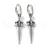 316 Surgical Stainless Steel Sword Hoop Earrings for Women EJEW-P274-15A-AS-1