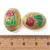 Rack Plating Brass Enamel Beads KK-P276-26C-02G-3
