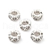 Brass Micro Pave Clear Cubic Zirconia Beads KK-R216-20S-1