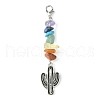 Alloy Cactus Pendant Decoration HJEW-JM01553-02-4