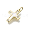 Brass Micro Pave Clear Cubic Zirconia Pendants KK-V010-10G-02-2