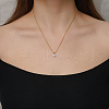 Simple Stainless Steel Pave Clear Cubic Zirconia Round Pendant Necklaces for Women's Daily Wear TJ1093-2-1
