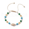 Glass Beads Braided Bead Bracelets for Women BJEW-JB11525-3