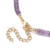 Natural Amethyst & Pearl Beads Necklaces NJEW-JN05092-01-5