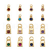 56Pcs 14 Style Brass Micro Pave Cubic Zirconia Charms ZIRC-PJ0001-04-10