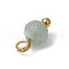 8Pcs 8 Styles Natural Agate & Carnelian & Green Aventurine & Amethyst & Aquamarine Faceted Round Charms PALLOY-JF03451-6