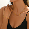 Brass Round Beaded Chain Necklaces & Bracelets Sets for Women's Parties CT1854-4