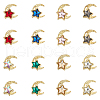 HOBBIESAY 48Pcs 8 Colors Light Gold Tone Alloy Cabochons MRMJ-HY0002-47-1