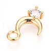 Brass Micro Pave Clear Cubic Zirconia Pendants KK-T075-50G-2