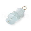 10Pcs 5 Colors 12 Constellation Natural Aquamarine & Citrine & Rose Quartz & Tiger Eye & Dyed Blue Tiger Eye Pendants PALLOY-JF02839-08-4