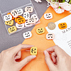 ARRICRAFT 20Pcs 5 Colors Pumpkin Jack-O'-Lantern Halloween Food Grade Eco-Friendly Silicone Beads SIL-AR0001-10-3