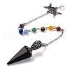 Natural & Synthetic Gemstone Pointed Hexagonal Cone Dowsing Pendulums G-Q184-03AS-3