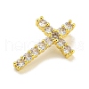 Rack Plating Brass Micro Pave Cubic Zirconia Pendants KK-C074-25G-02-2
