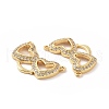 Brass Micro Pave Cubic Zirconia 2-Loop Pendants ZIRC-P106-33G-3