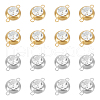 Unicraftale 16Pcs 2 Colors 304 Stainless Steel Pave Clear Cubic Zirconia Connector Charms STAS-UN0056-06-1