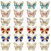 SUNNYCLUE 30Pcs 6 Colors Alloy Rhinestone Cabochons MRMJ-SC0001-19-1