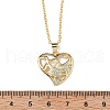 Brass Micro Pave Clear Cubic Zirconia Heart Pendant Necklaces for Women NJEW-R027-01G-01-5