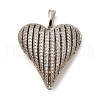 Brass Micro Pave Clear Cubic Zirconia Pendants KK-U076-19P-1