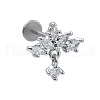 Stainless Steel Micro Pave Clear Cubic Zirconia Cartilage Earrings for Women Men WG39C06-12-1