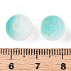 Frosted Baking Painted Crackle Glass Beads with Glitter Powder X1-DGLA-T004-01G-3