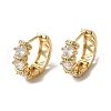 Brass Micro Pave Cubic Zirconia Hoop Earring EJEW-L271-19KCG-01-1