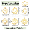28Pcs 7 Style Chakra Brass Pendants KK-FG0001-13-2