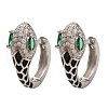 925 Sterling Silver Cubic Zirconia Hoop Earrings EJEW-F368-02P-4