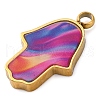 304 Stainless Steel Enamel Pendants STAS-M105-34G-01-2