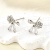 Brass Micro Pave Clear Cubic Zirconia Stud Earrings EJEW-M103-12P-2